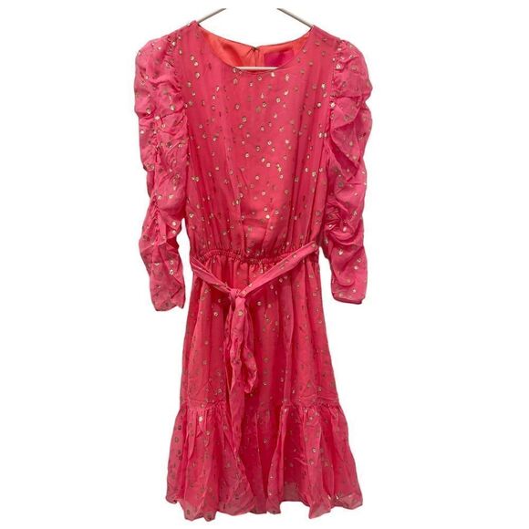 Lilly Pulitzer Chianna Silk Belted Mini Dress in Coral Sands.Size 4 - Picture 6 of 16